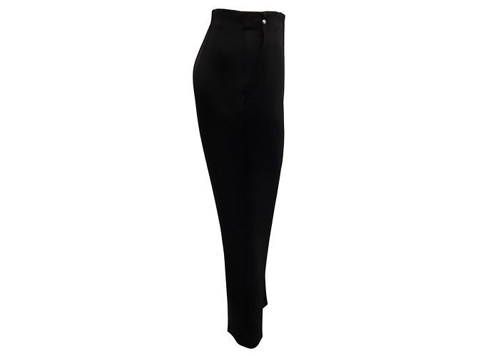 Pantalones de lana negra elástica Hermès Negro - vista 2