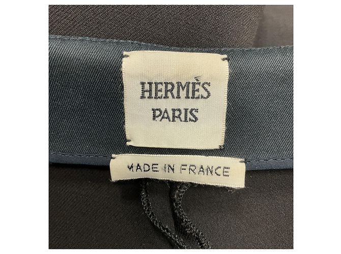 Pantalones de lana negra elástica Hermès Negro - vista 4