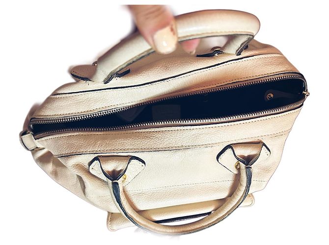 Borsa Loewe May Sand e Marrone Scuro in Vitello Sabbia - vista 10