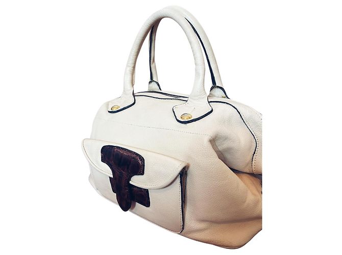 Borsa Loewe May Sand e Marrone Scuro in Vitello Sabbia - vista 3