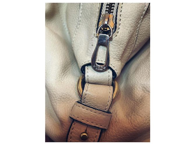 Borsa Loewe May Sand e Marrone Scuro in Vitello Sabbia - vista 6
