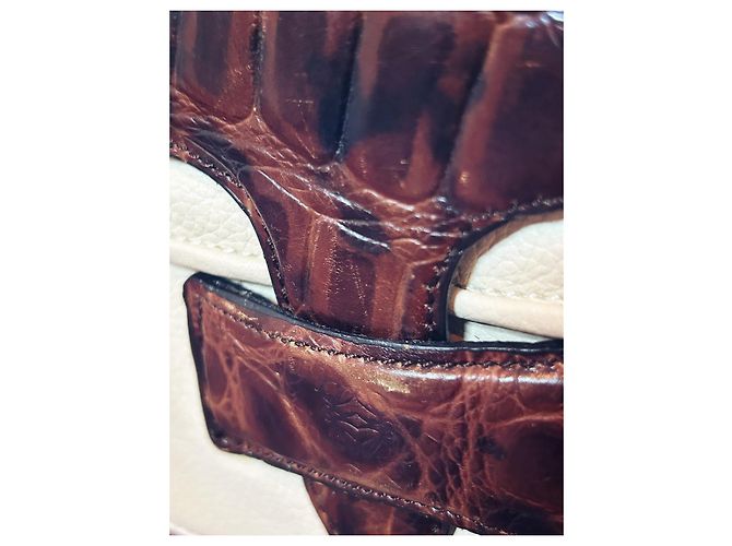 Borsa Loewe May Sand e Marrone Scuro in Vitello Sabbia - vista 7