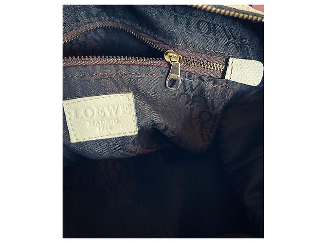 Borsa Loewe May Sand e Marrone Scuro in Vitello Sabbia - vista 8