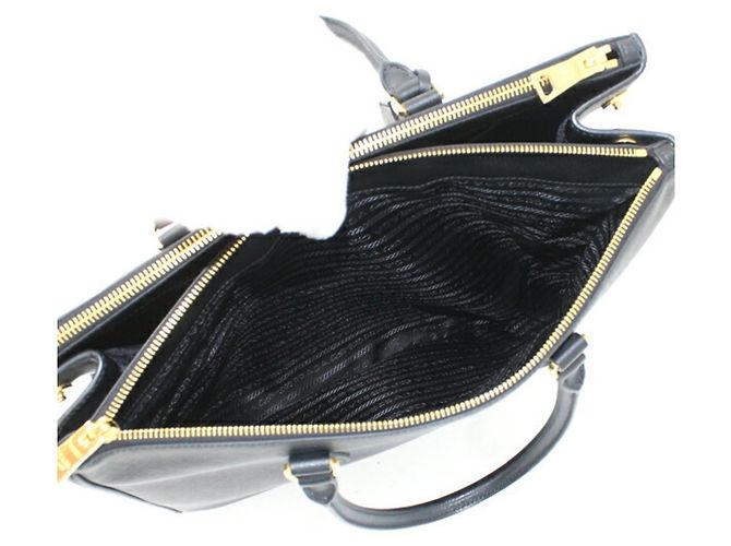 Borsa Galleria Prada in Saffiano Lux nero - vista 16