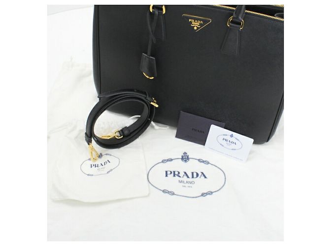 Borsa Galleria Prada in Saffiano Lux nero - vista 18