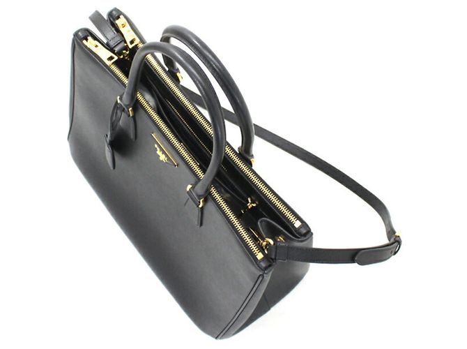 Borsa Galleria Prada in Saffiano Lux nero - vista 2