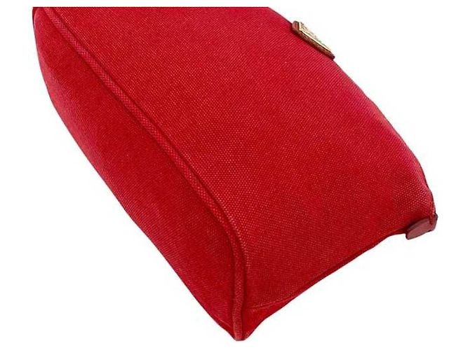 Pochette Prada Canapa Rossa in Tela e Pelle Rosso - vista 10