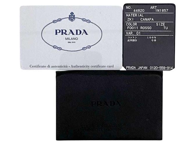 Pochette Prada Canapa Rossa in Tela e Pelle Rosso - vista 11