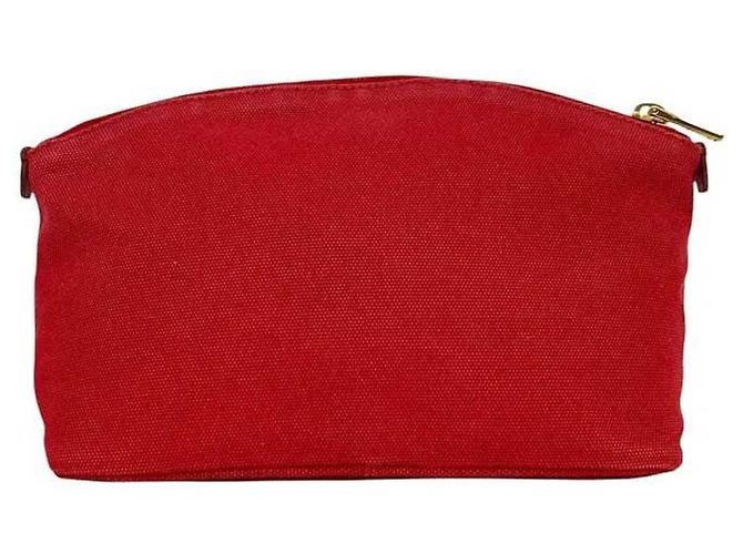 Pochette Prada Canapa Rossa in Tela e Pelle Rosso - vista 7