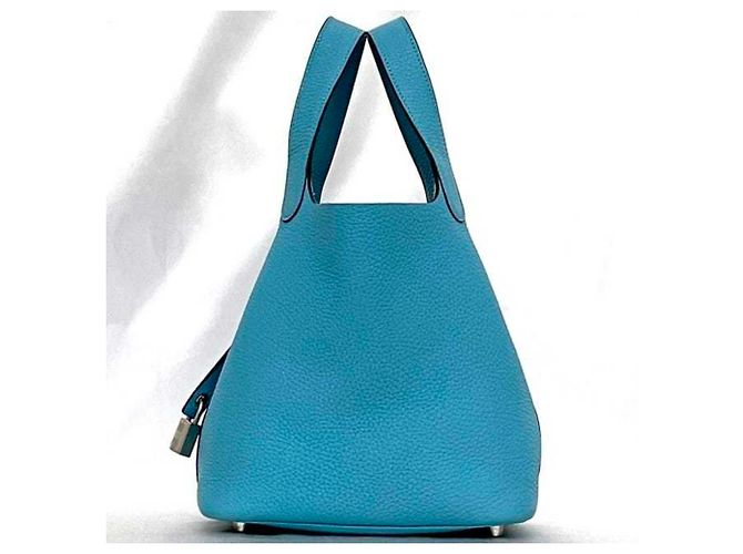 Hermès Picotin Lock PM Handtasche Blau Hellblau - Ansicht 3