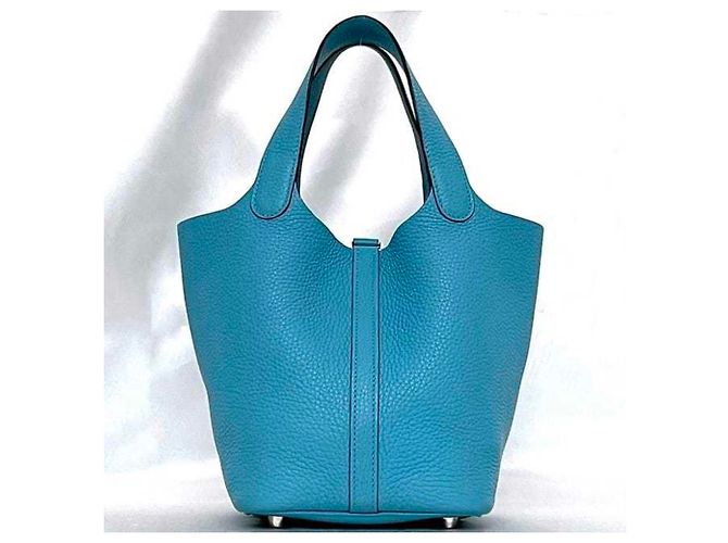 Hermès Picotin Lock PM Handtasche Blau Hellblau - Ansicht 4