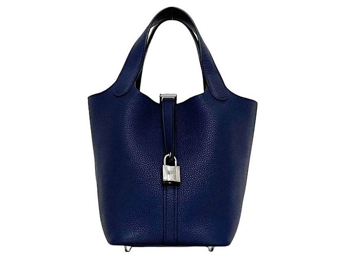 Hermès Picotin Lock PM Handtasche Blau Marineblau - Ansicht 2