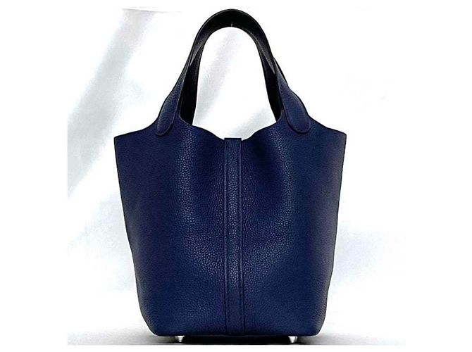 Hermès Picotin Lock PM Handtasche Blau Marineblau - Ansicht 4