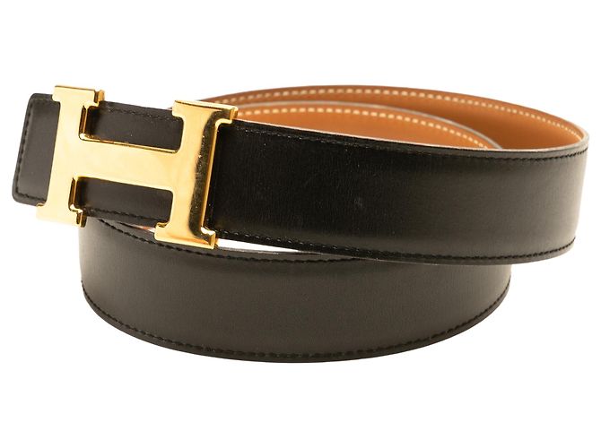 Cintura Constance H Hermès in vitello nero e Gulliver - vista 2