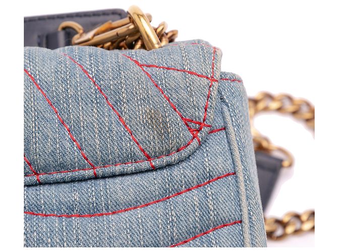 Louis Vuitton Azul Edición Limitada Parches de Denim New Wave Cadena MM - vista 10