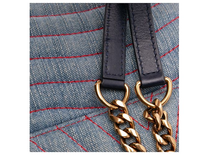 Louis Vuitton Azul Edición Limitada Parches de Denim New Wave Cadena MM - vista 11