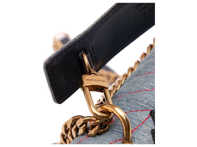 Louis Vuitton Azul Edición Limitada Parches de Denim New Wave Cadena MM - vista 12