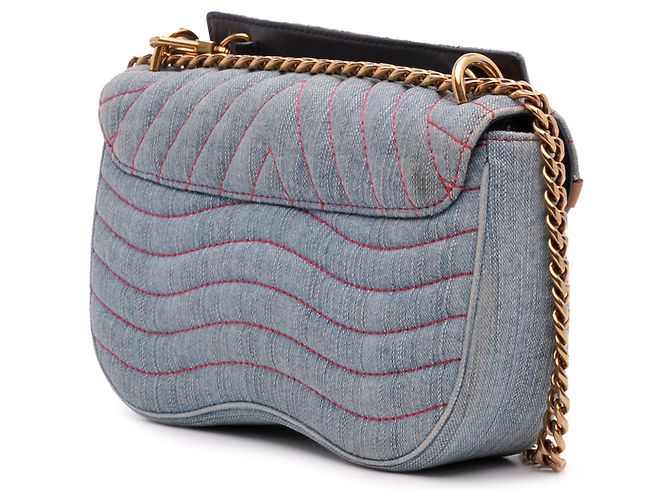 Louis Vuitton Azul Edición Limitada Parches de Denim New Wave Cadena MM - vista 2