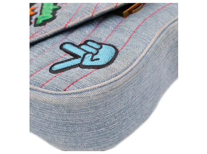 Louis Vuitton Azul Edición Limitada Parches de Denim New Wave Cadena MM - vista 8