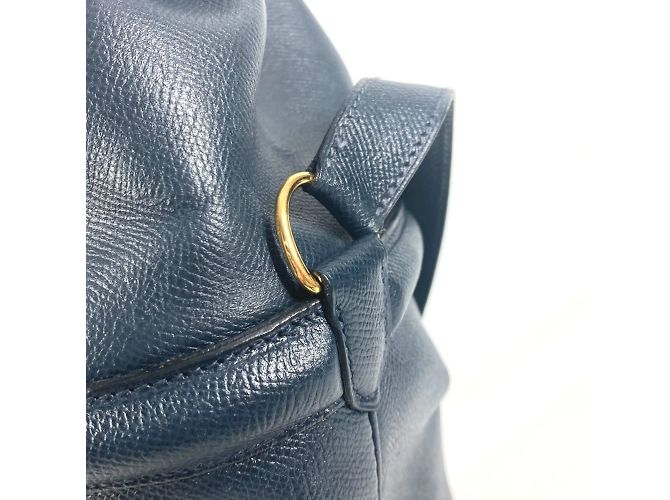 Hermès Borsa a tracolla con frange e nappine Manjoir HERMES Blu navy - vista 10