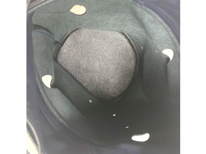 Hermès Borsa a tracolla con frange e nappine Manjoir HERMES Blu navy - vista 12