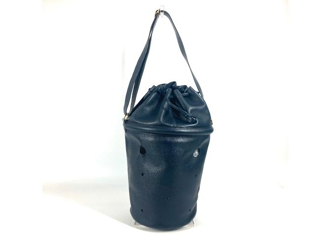 Hermès Borsa a tracolla con frange e nappine Manjoir HERMES Blu navy - vista 2