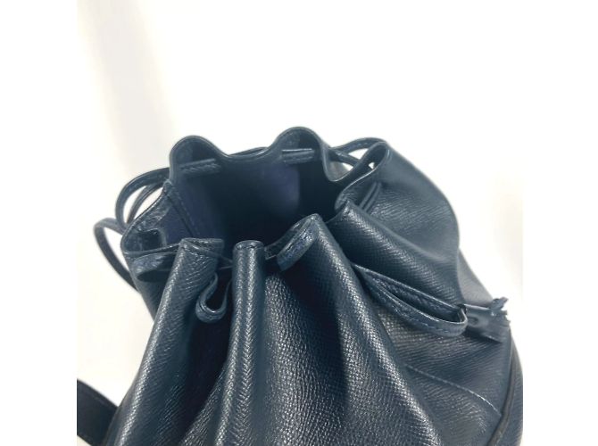 Hermès Borsa a tracolla con frange e nappine Manjoir HERMES Blu navy - vista 8