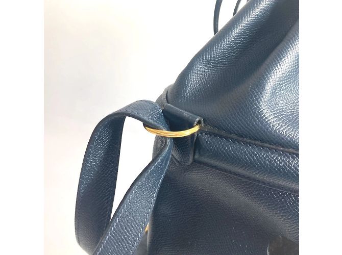 Hermès Borsa a tracolla con frange e nappine Manjoir HERMES Blu navy - vista 9
