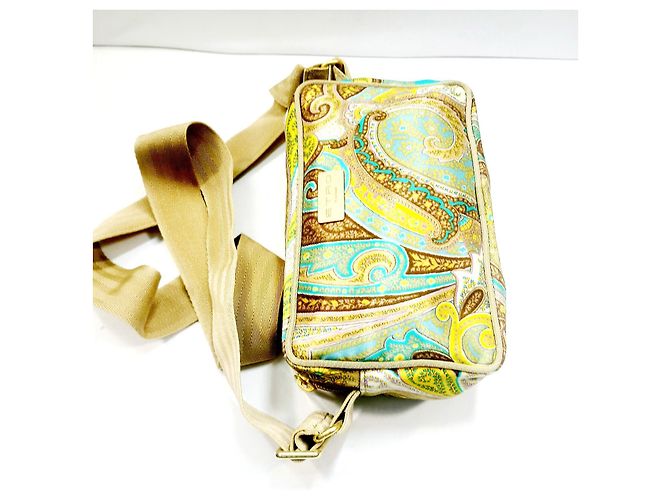 Borsa a tracolla in tela Etro Multicolore Senape - vista 3