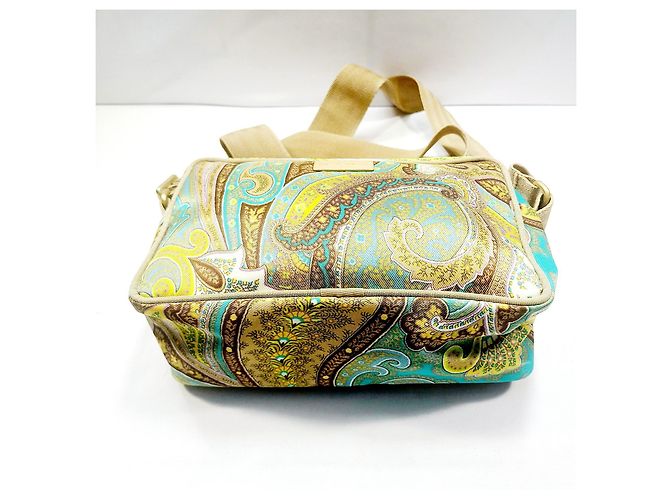 Borsa a tracolla in tela Etro Multicolore Senape - vista 5