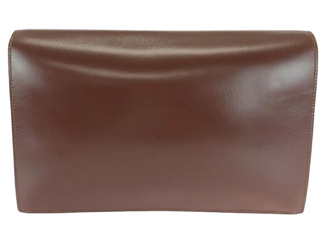 Borsa Clutch in Pelle Faco di Hermès Metallico Bronzo - vista 2