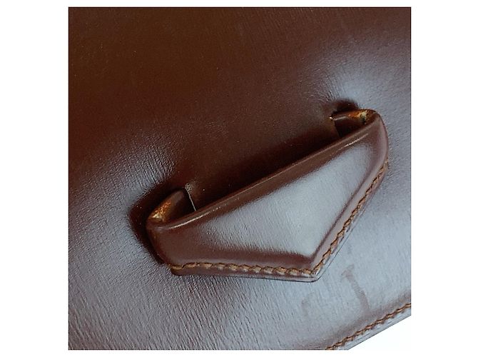 Borsa Clutch in Pelle Faco di Hermès Metallico Bronzo - vista 7