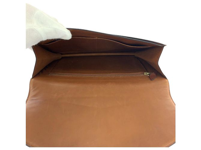 Borsa Clutch in Pelle Faco di Hermès Metallico Bronzo - vista 9
