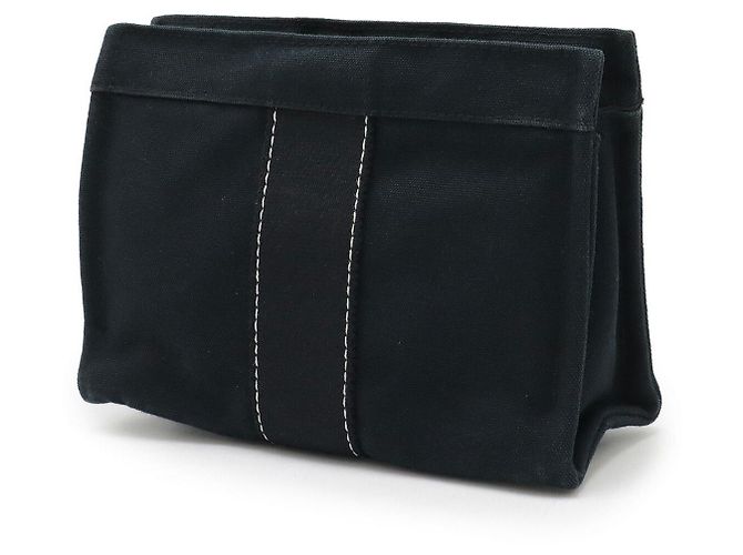 Pochette Doaville in tela Hermès Nero - vista 2
