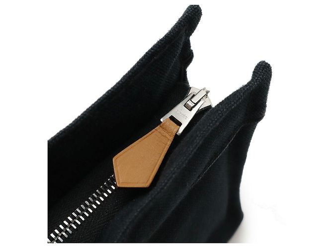 Pochette Doaville in tela Hermès Nero - vista 4