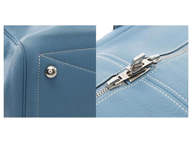 Bolso Boston de cuero Victoria 50 de Hermès Azul - vista 4