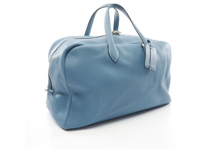 Bolso Boston de cuero Victoria 50 de Hermès Azul - vista 6