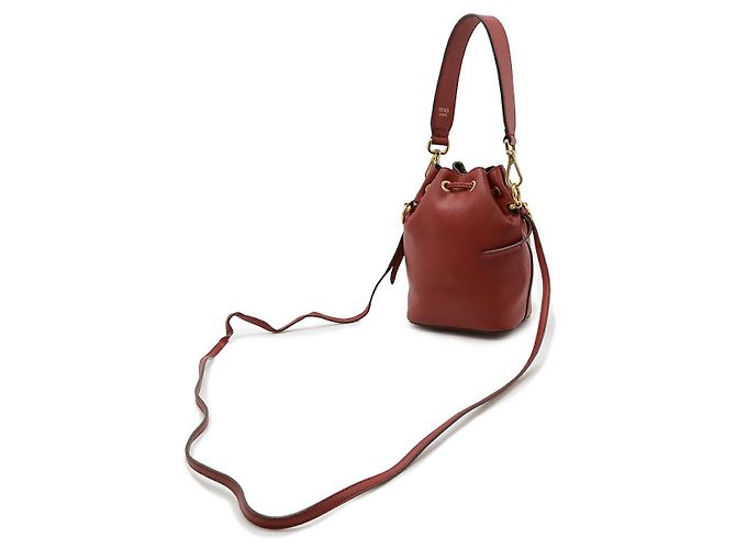 Bolsa de ombro em couro Mon Tresor Fendi vermelha Vermelho - vista 2