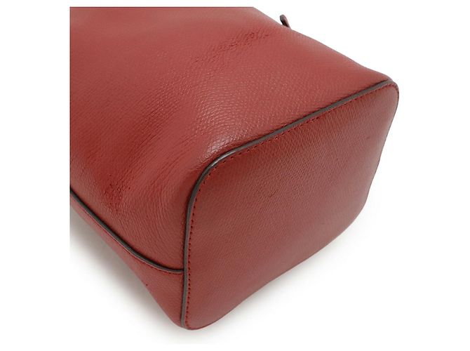 Bolsa de ombro em couro Mon Tresor Fendi vermelha Vermelho - vista 3