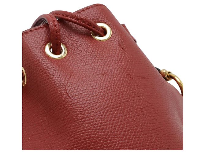 Bolsa de ombro em couro Mon Tresor Fendi vermelha Vermelho - vista 4