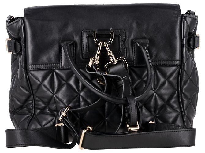 Mulberry Medium Cara Delevingne Quilted Convertible Backpack in Black Leather - view 3