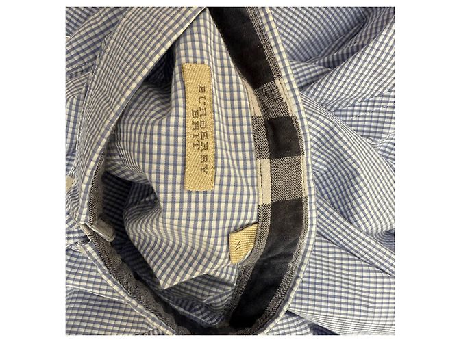 Camicia a maniche lunghe in cotone a quadri Brit di Burberry in blu Blu chiaro - vista 4