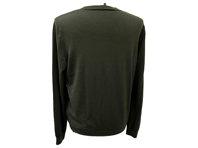 Apc A.P.C. Rundhals-Pullover aus olivgrüner Wolle - Ansicht 3