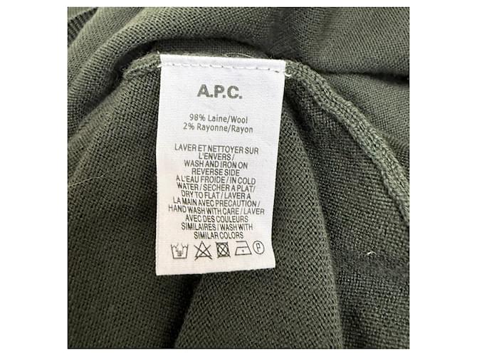 Apc A.P.C. Rundhals-Pullover aus olivgrüner Wolle - Ansicht 5