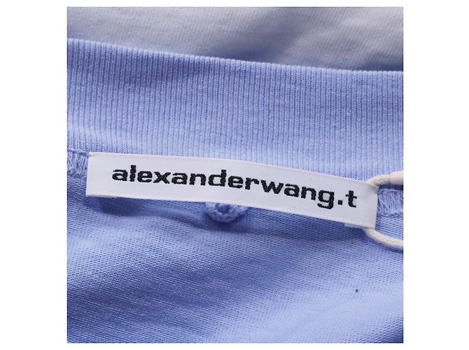 Camiseta de algodón azul claro con logo T bordado en ombré de Alexander Wang. - vista 5