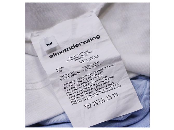 Camiseta de algodón azul claro con logo T bordado en ombré de Alexander Wang. - vista 6