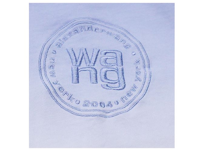 Camiseta de algodón azul claro con logo T bordado en ombré de Alexander Wang. - vista 7