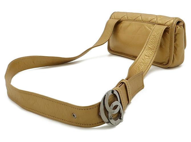 Borsa a Spalla in Pelle Chanel D'oro Metallico - vista 2