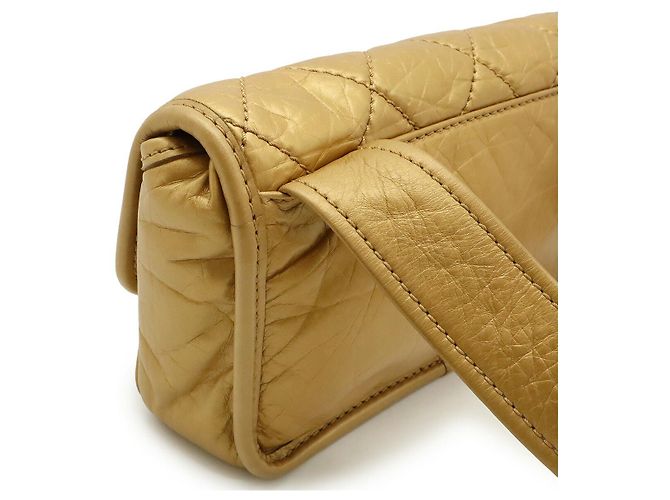 Borsa a Spalla in Pelle Chanel D'oro Metallico - vista 4