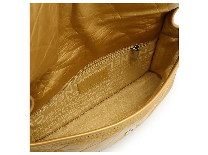 Borsa a Spalla in Pelle Chanel D'oro Metallico - vista 7